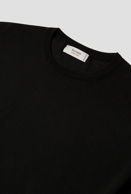 Ultralight wool crewneck jumper Black